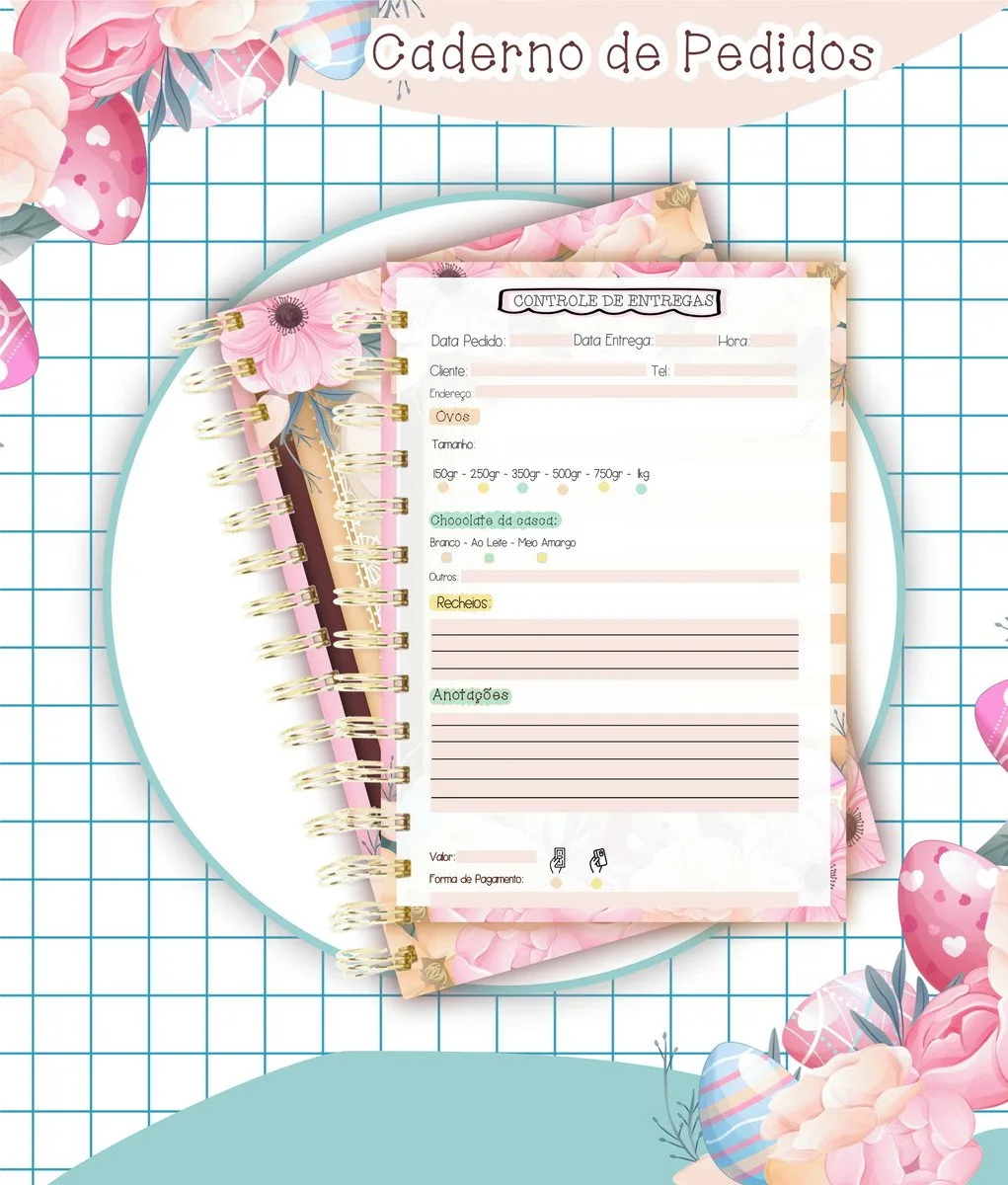 Caderno Pedidos Páscoa Mod5 - Arquivo Digital