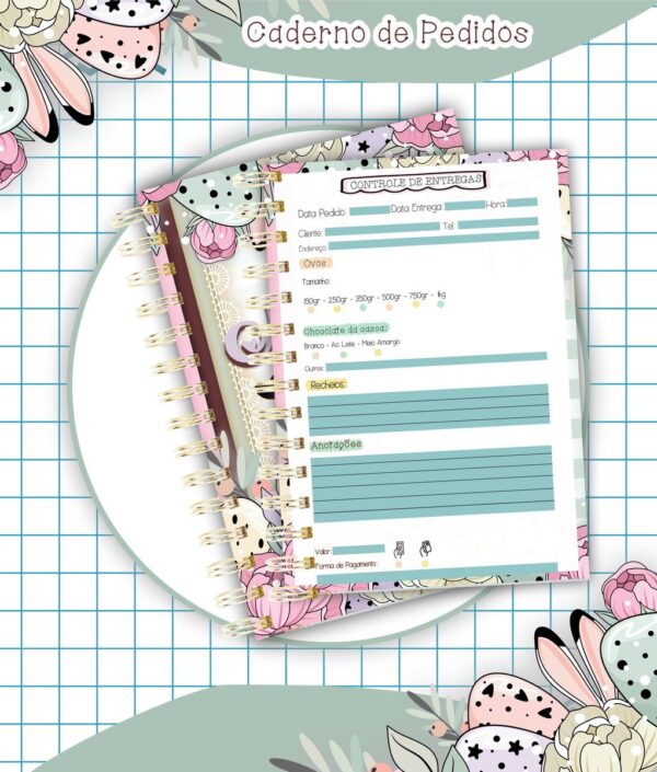 Caderno Pedidos Páscoa Mod8 - Arquivo Digital
