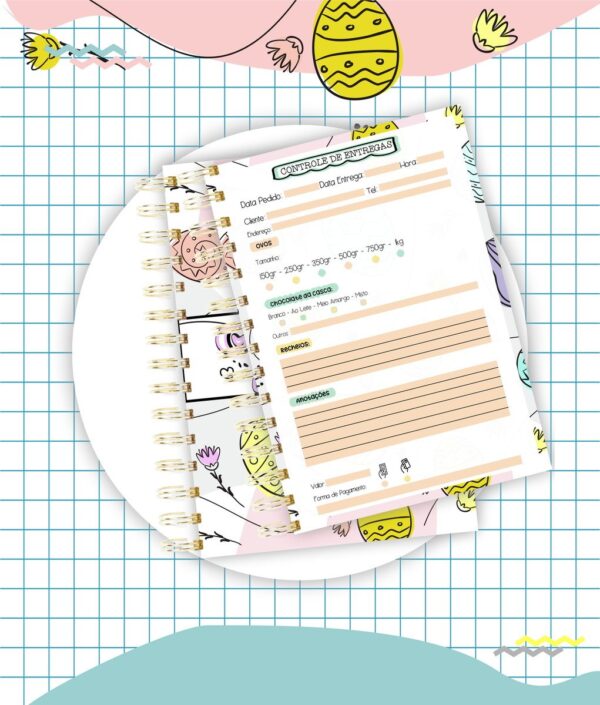 Caderno Pedidos Páscoa Mod9 - Arquivo Digital