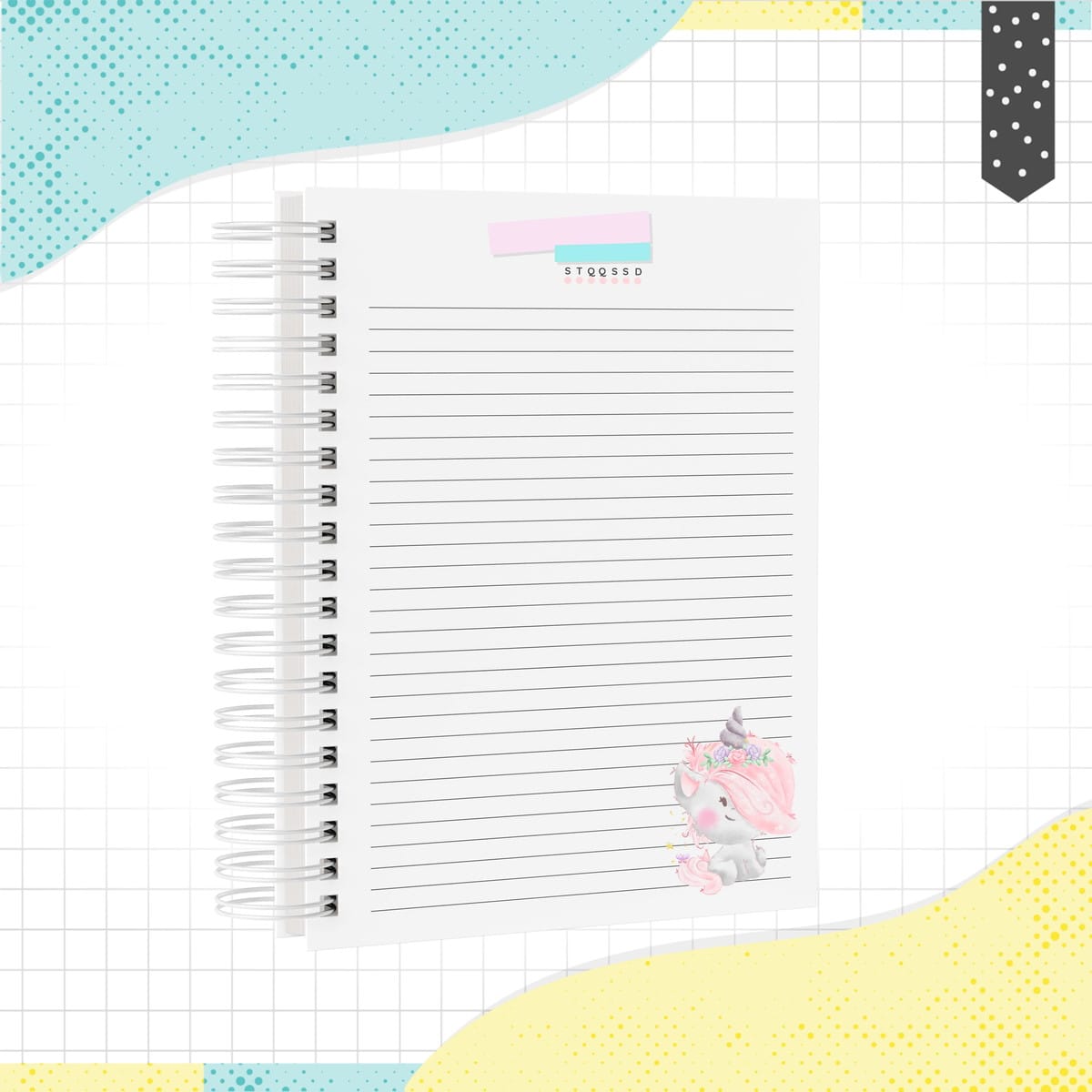 Caderno Unicórnio Digital Arquivo para Personalizar 3 Caderno Unicórnio Digital Arquivo para Personalizar - Imagem 3