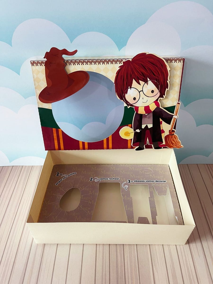 Caixa Mini Confeiteiro Harry Potter em arquivo digital 5 Mini Confeiteiro Harry Potter Arquivo Digital 5