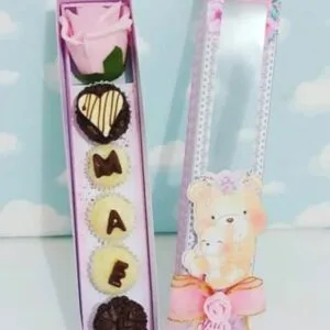 Caixa para 5 doces e 1 Rosa -Ursinha Rosa - Arquivo de Corte 9 Caixa para 5 doces e 1 Rosa -Ursinha Rosa - Arquivo de Corte