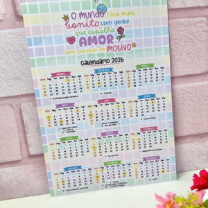 calendario 2026 fofo digital pdf e png pronto imprimir