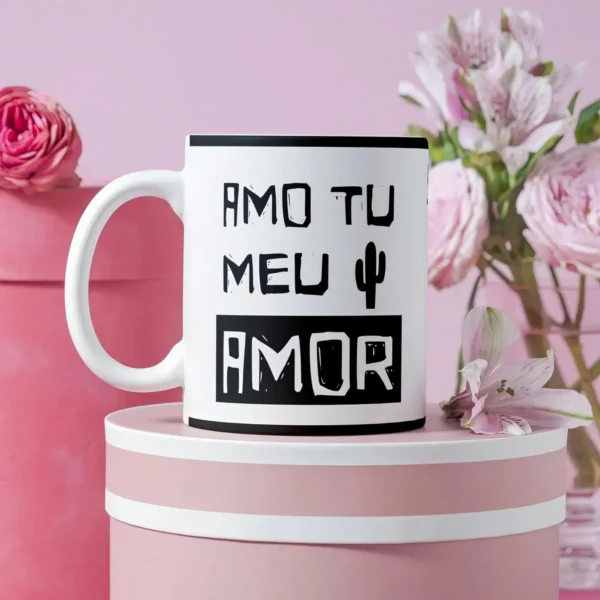 Caneca Dia dos Namorados com Arte em Xilogravura