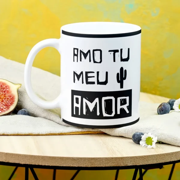 Caneca Dia dos Namorados com Arte em Xilogravura