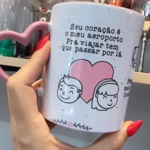 Caneca Personalizada: Seu Coração, Meu Aeroporto