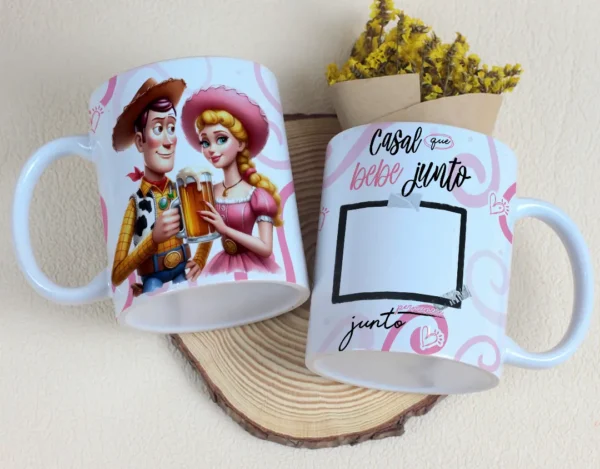 Canecas Personalizadas Dia dos Namorados - Arquivos Editáveis Casal