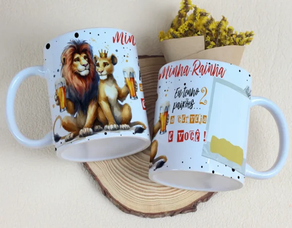 Canecas Personalizadas Dia dos Namorados - Arquivos Editáveis Casal