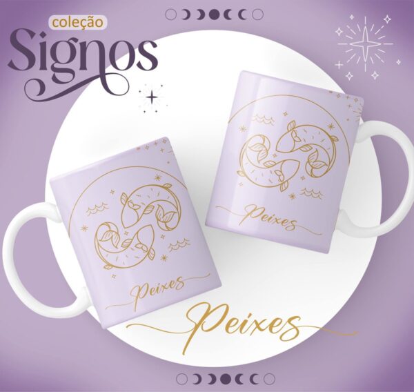 Canecas Signos Lilás - Arquivo Digital