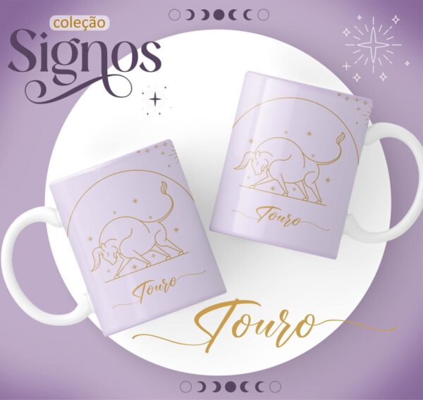 Canecas Signos Lilás - Arquivo Digital