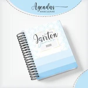Capa Agenda Masculina Tons Azul - Arquivo Digital