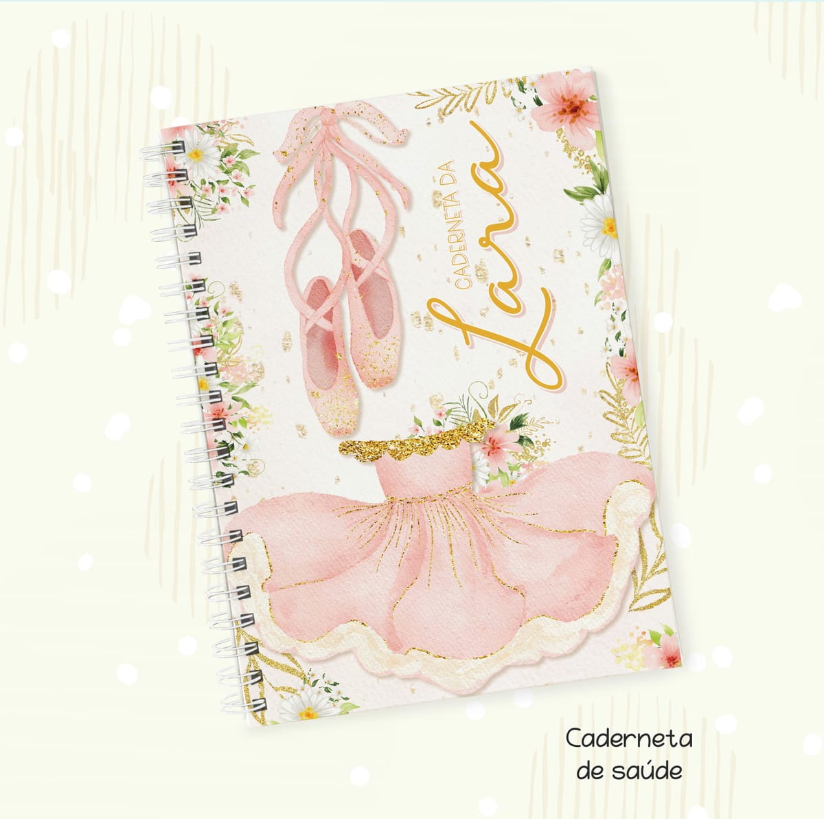 Capa de Caderno de Vacinação Ballet Menina em PNG 1 Capa Vacinacao Ballet Menina Arquivo Digital
