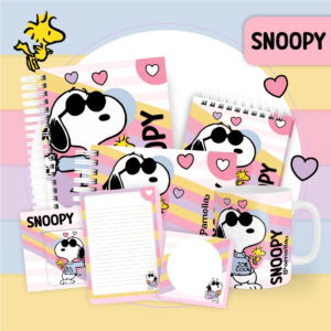 Kit Digital de Capas e Miolos Snoopy Rosa para Imprimir 10 capas e miolos snoopy rosa arquivo digital