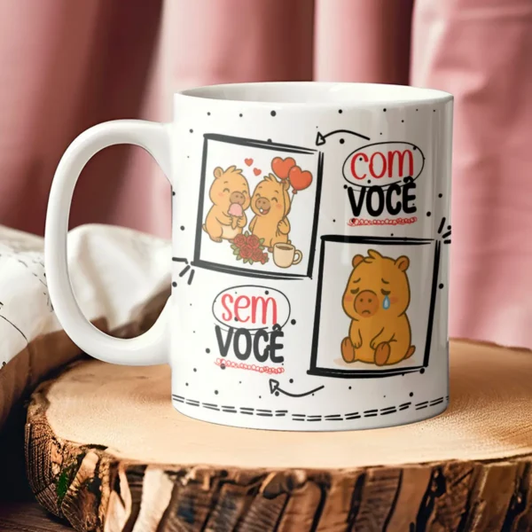 Capivara Dia dos Namorados - Arte Digital p/ Caneca