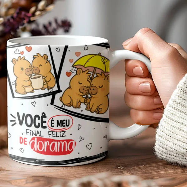 Capivara Dia dos Namorados - Arte Digital p/ Caneca