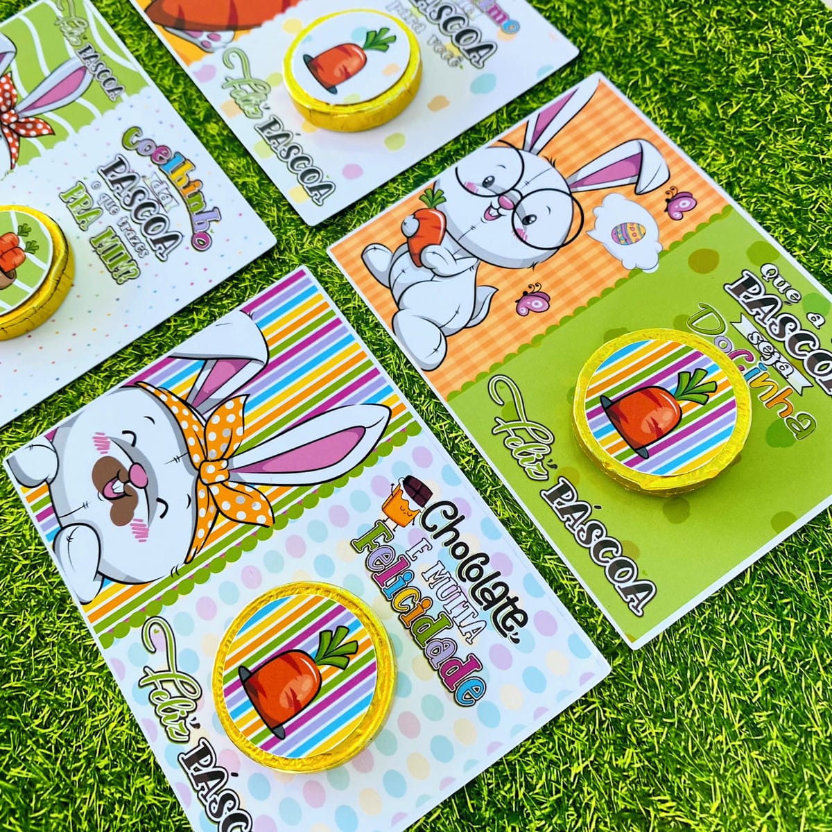 Card Moedinha Chocolate Páscoa para Imprimir com Coelhinhos 3 Card Moedinha Chocolate Pascoa Arquivo Digital 3