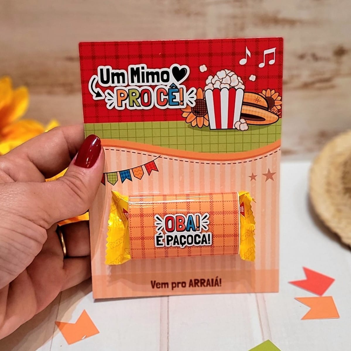 Card Paçoca Festa Junina em PNG e PDF para Imprimir 4 Card Paçoca Festa Junina em PNG e PDF para Imprimir - Imagem 4