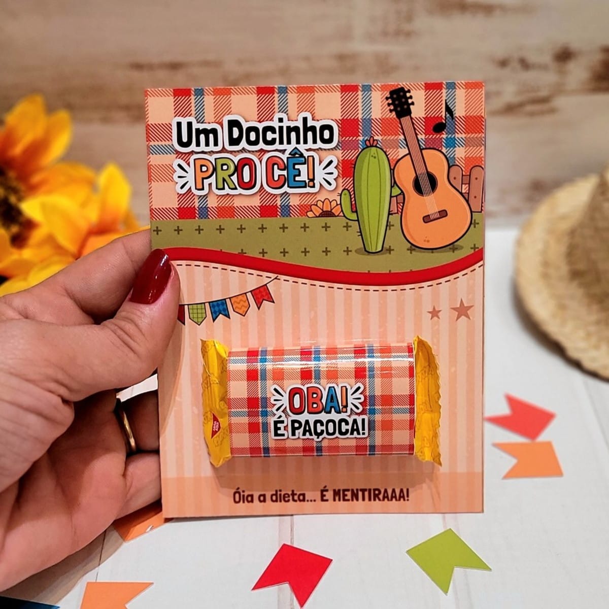 Card Paçoca Festa Junina em PNG e PDF para Imprimir 1 Card Paçoca Festa Junina em PNG e PDF para Imprimir