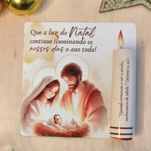 Kit Digital Card de Natal Religioso com Vela e Bengala 6 card vela doce e bengala natal 2025 arquivo digital