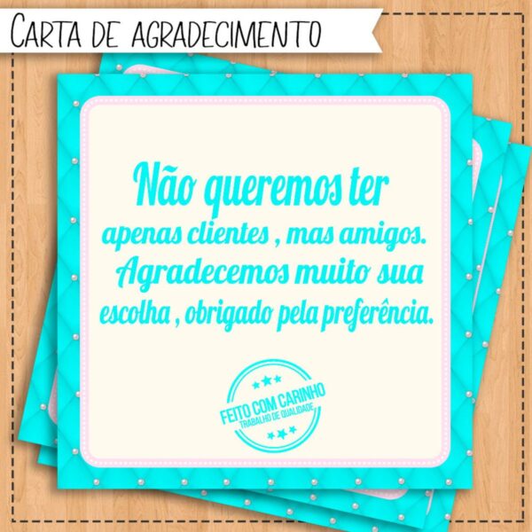 Carta de Agradecimento Cliente - Arquivo Digital