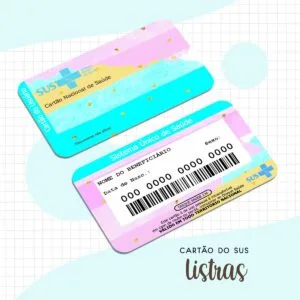 Cartão Sus Adulto Listras Feminino - Arquivo Digital 20 Cartão Sus Adulto Listras Feminino - Arquivo Digital