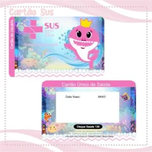 Cartão Sus Baby Shark Menina - Arquivo Digital 18 Cartão Sus Baby Shark Menina - Arquivo Digital