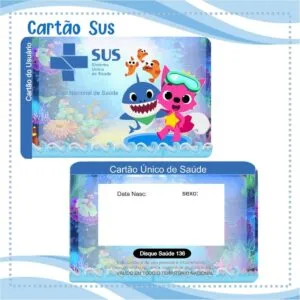 Cartão Sus Baby Shark Menino - Arquivo Digital 37 Cartão Sus Baby Shark Menino - Arquivo Digital