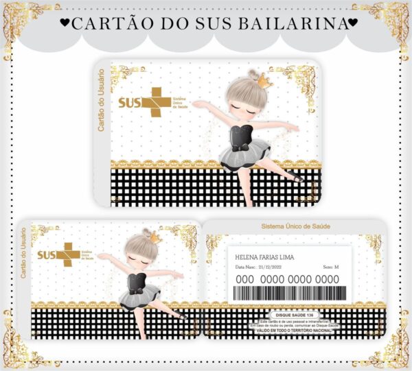 Cartão Sus Bailarina Black - Arquivo Digital