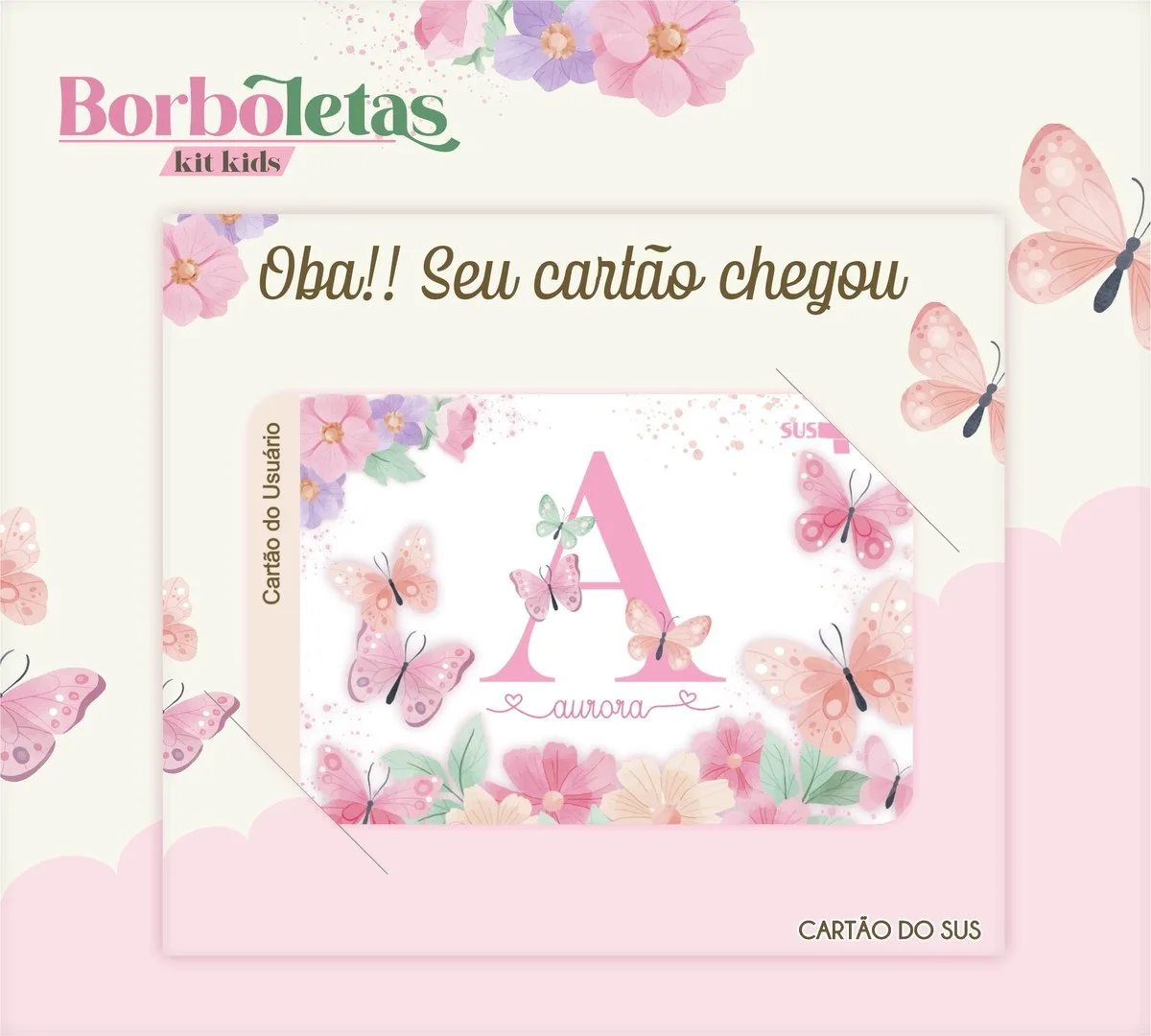 Cartão Sus Borboletas - Arquivo Digital 2 Cartão Sus Borboletas - Arquivo Digital