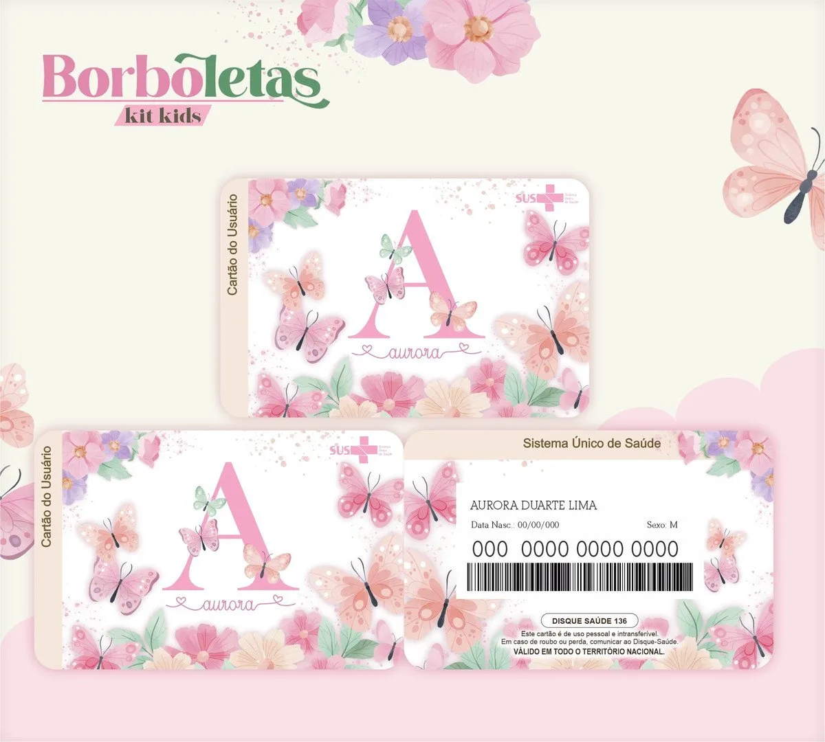 Cartão Sus Borboletas - Arquivo Digital 1 Cartão Sus Borboletas - Arquivo Digital