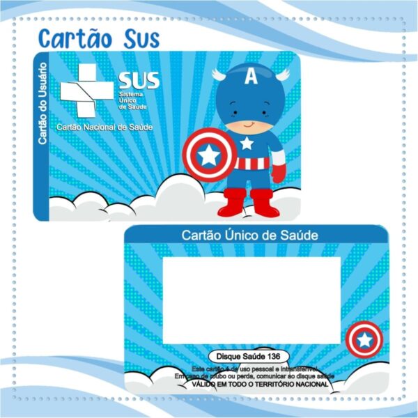 Cartão Sus Capitão América Cute - Arquivo Digital