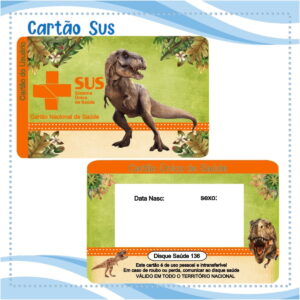 cartao sus dinossauro arquivo digital