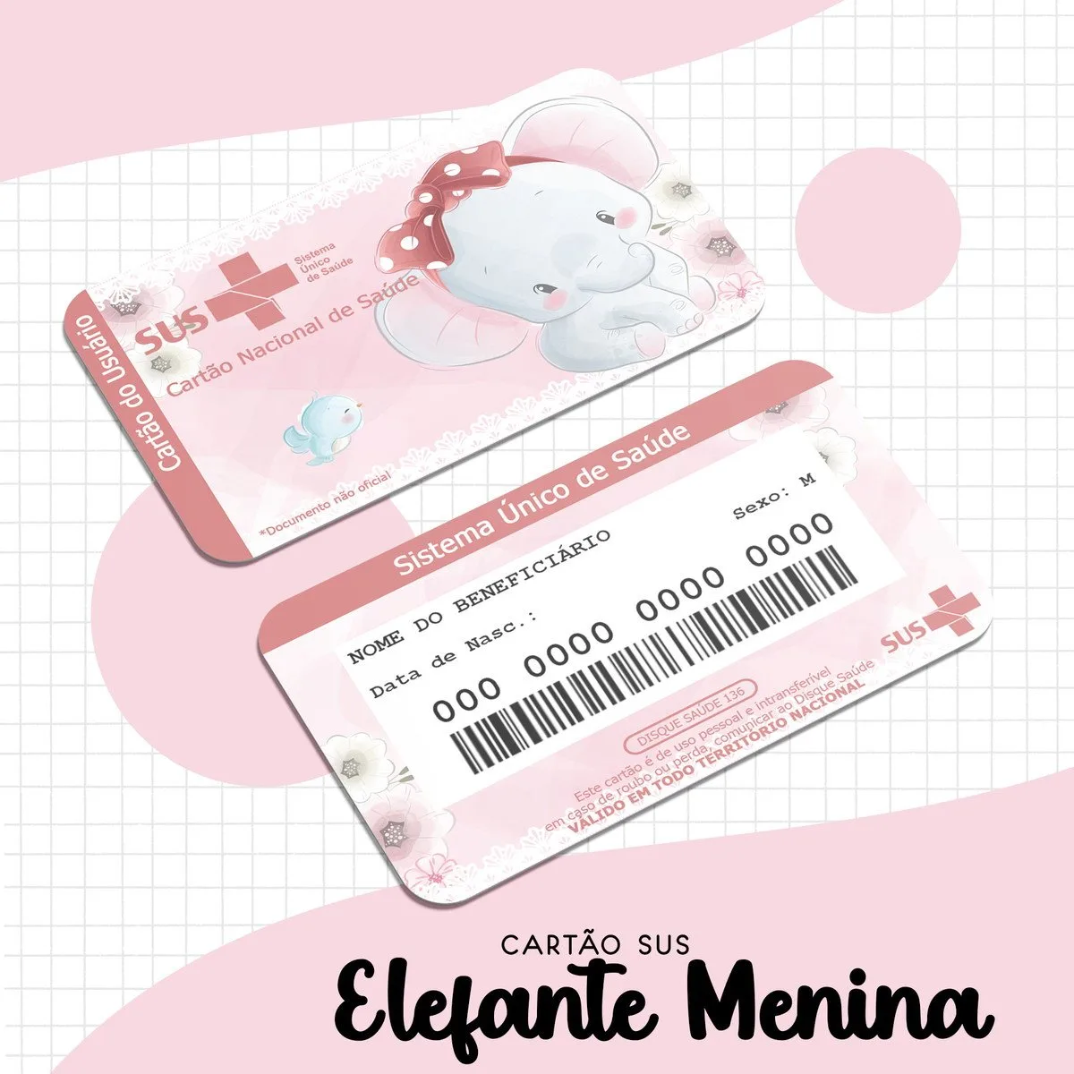 Cartão Sus Elefante Menina - Arquivo Digital