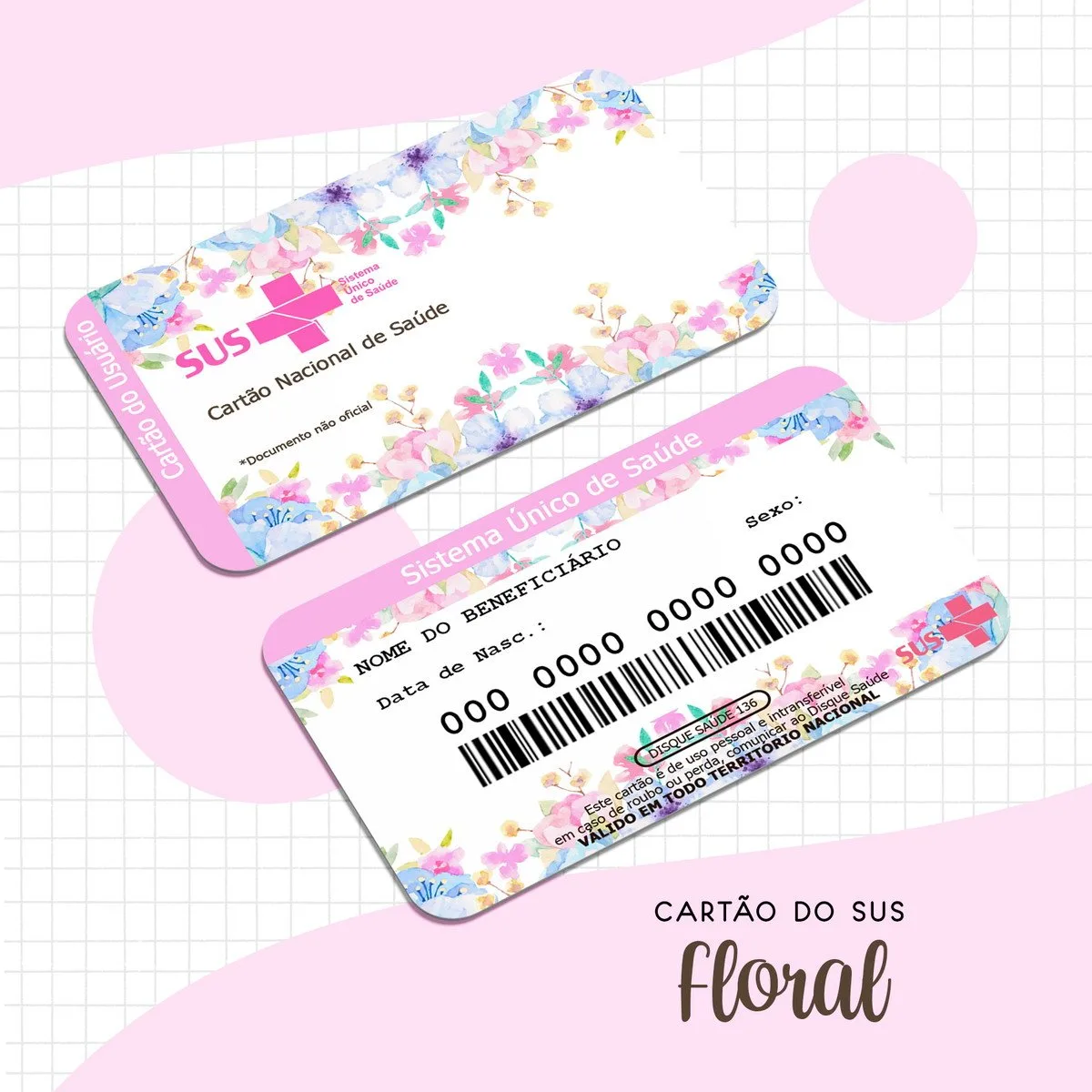Cartão Sus Floral II - Arquivo Digital