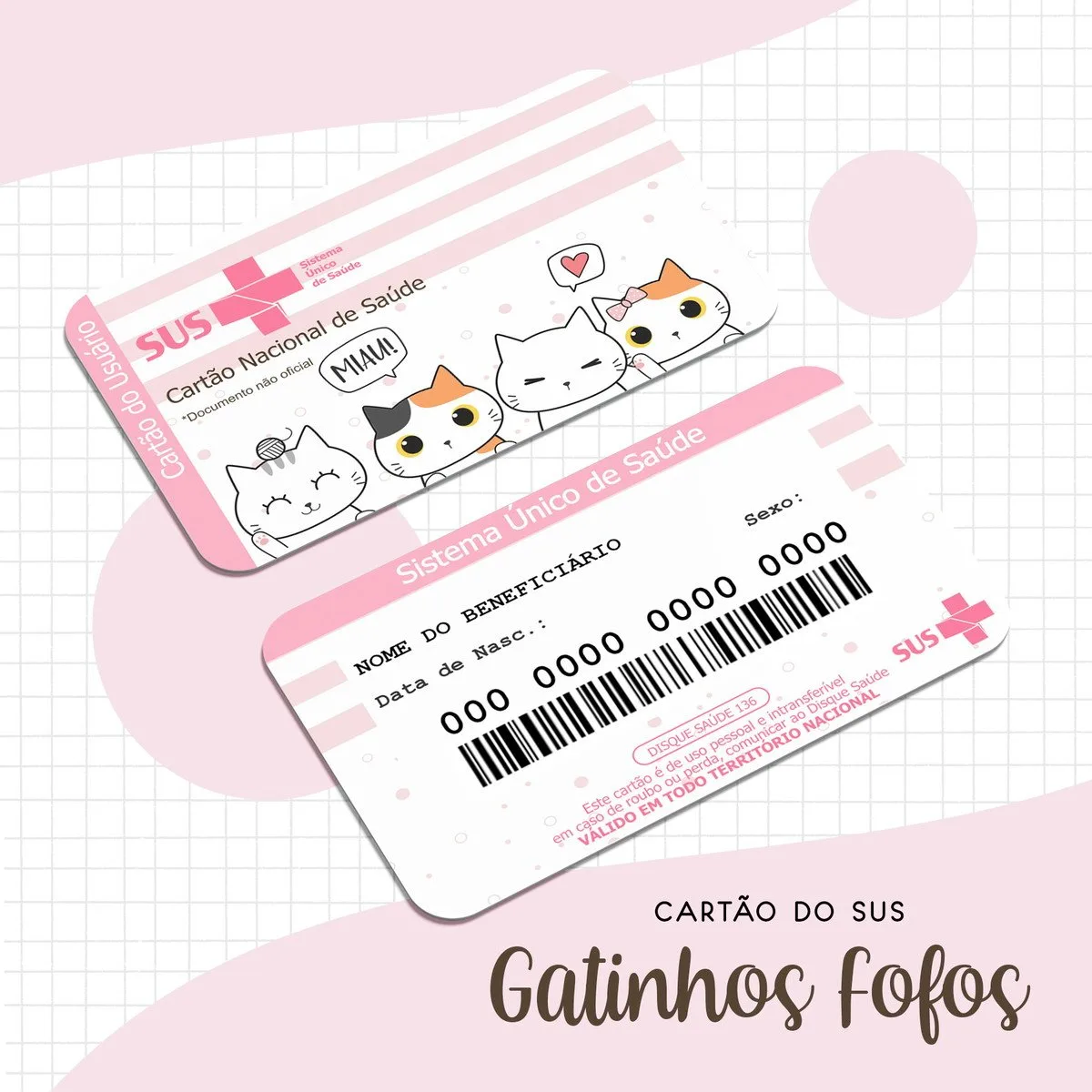 Cartão Sus Gatinhos Fofos - Arquivo Digital