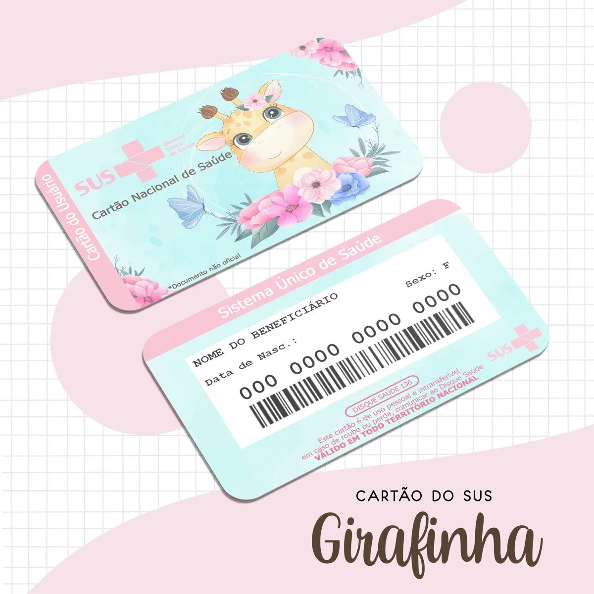 Cartão Sus Girafinha Baby - Arquivo Digital