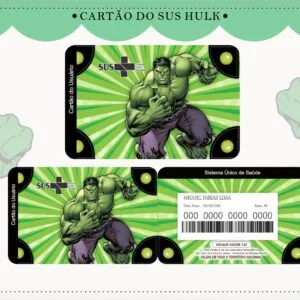 Cartão Sus Hulk - Arquivo Digital 15 Cartão Sus Hulk - Arquivo Digital