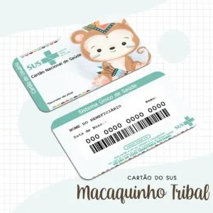 Cartão Sus Macaco Tribal - Arquivo Digital
