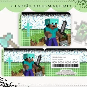 Cartão Sus Minecraft - Arquivo Digital 28 Cartao Sus Minecraft Arquivo Digital