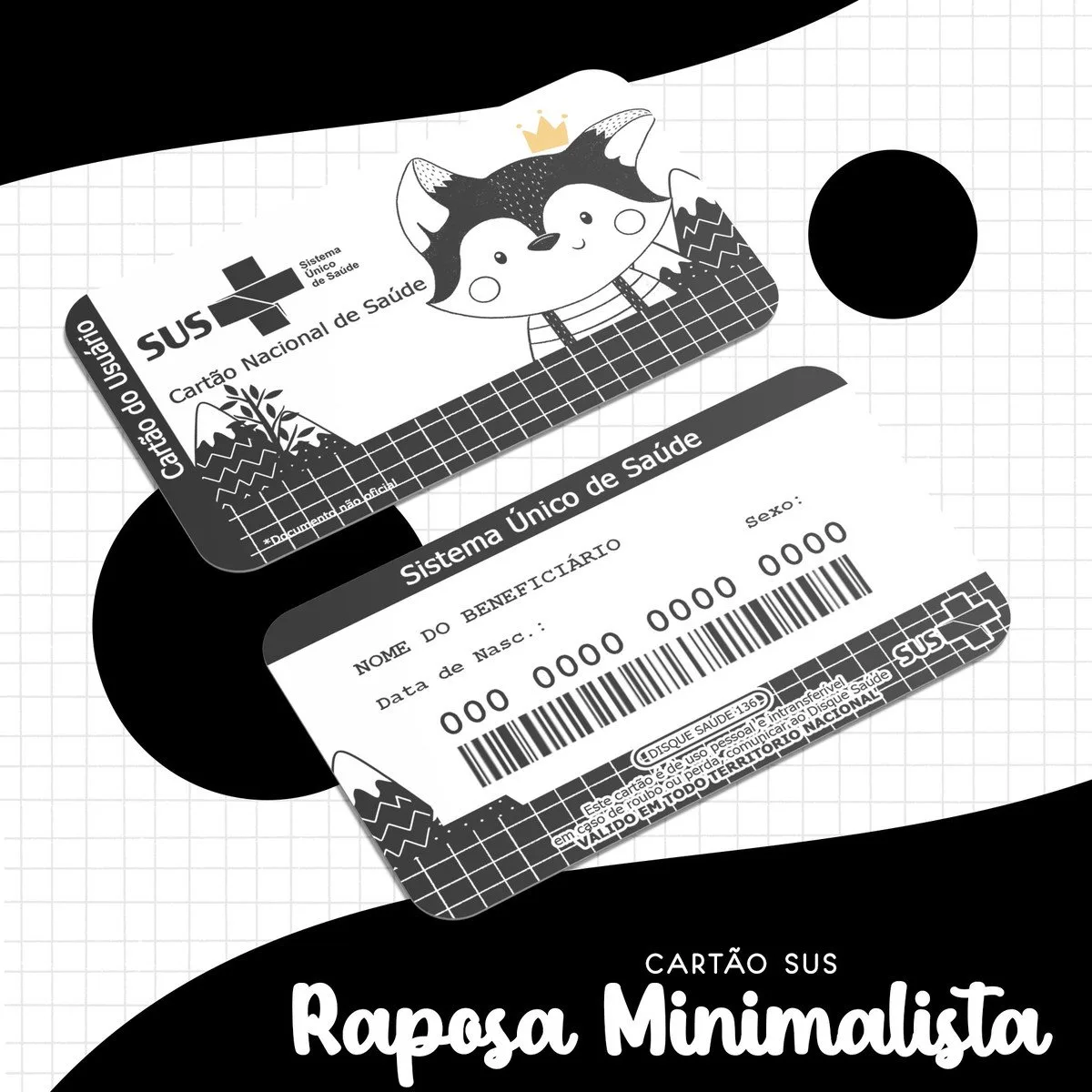 Cartão Sus Raposa Minimalista - Arquivo Digital 1 Cartão Sus Raposa Minimalista - Arquivo Digital