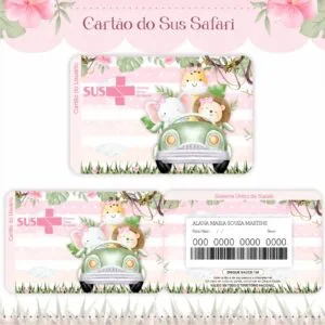 Cartão Sus Safari Menina Rosa - Arquivo Digital