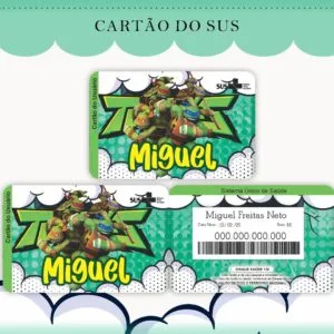 Cartão Sus Tartarugas Ninjas - Arquivo Digital 4 Cartão Sus Tartarugas Ninjas - Arquivo Digital