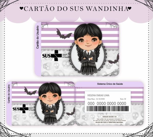 Cartão Sus Wandinha - Arquivo Digital