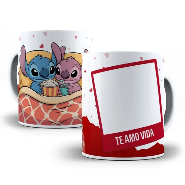 Celebre o Amor com Stitch: 14 Artes para Canecas de Namorados