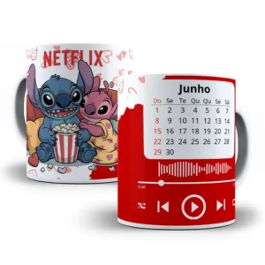 Celebre o Amor com Stitch: 14 Artes para Canecas de Namorados