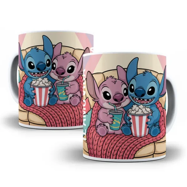 Celebre o Amor com Stitch: 14 Artes para Canecas de Namorados