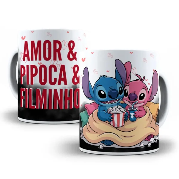 Celebre o Amor com Stitch: 14 Artes para Canecas de Namorados
