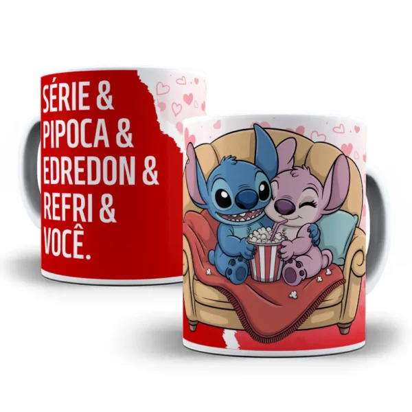 Celebre o Amor com Stitch: 14 Artes para Canecas de Namorados