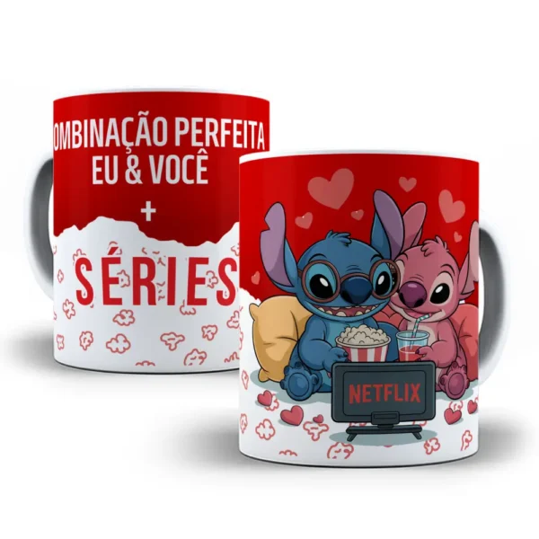 Celebre o Amor com Stitch: 14 Artes para Canecas de Namorados