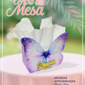 Centro de mesa borboleta lilás em PDF e Studio editável 16 centro de mesa borboleta lilas studio e pdf